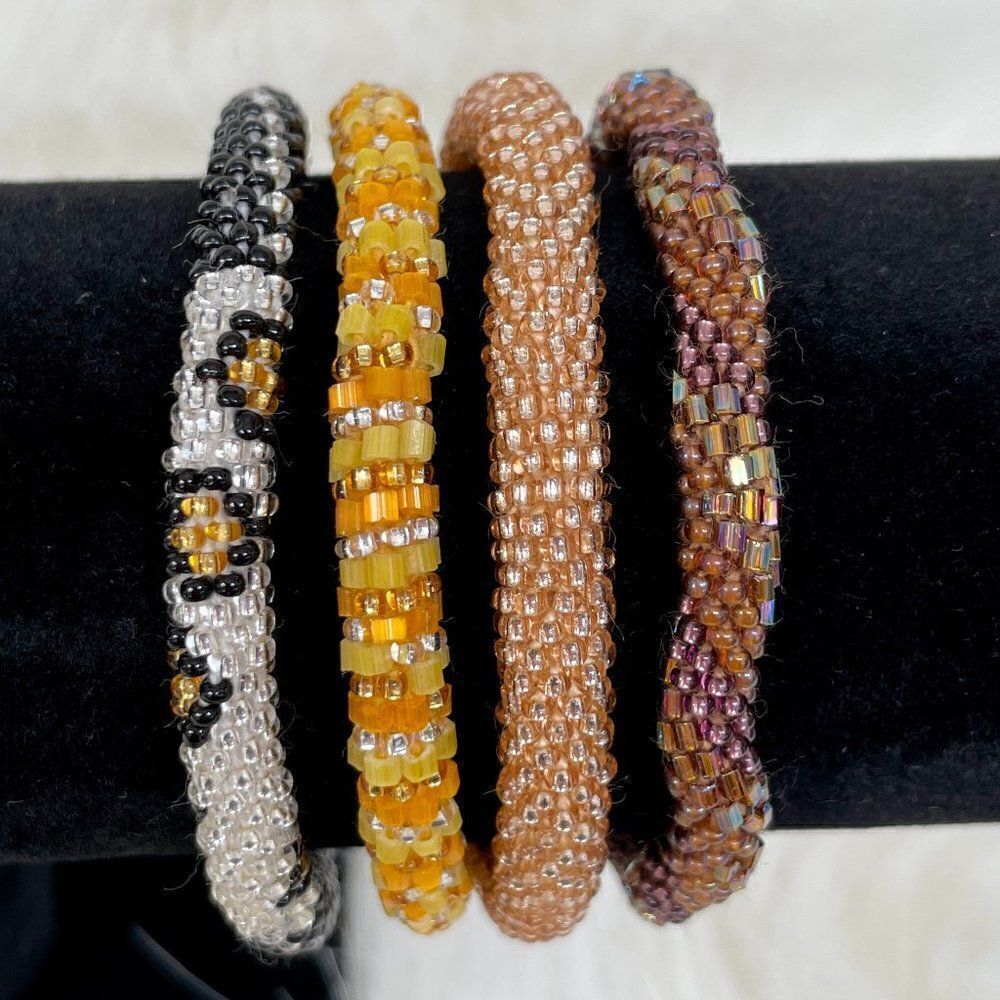 HAND CRAFTED in Nepal Beaded Bracelets (set of 4) #312